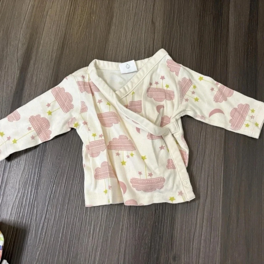 Hanna Andersson Coral Stripe and Multi Plaid Baby Set